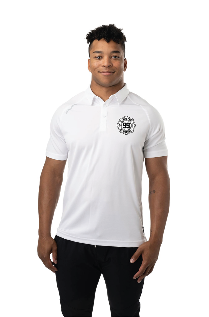 Bauer S24 Team Polo Sr-Wht - Aurora 99ers