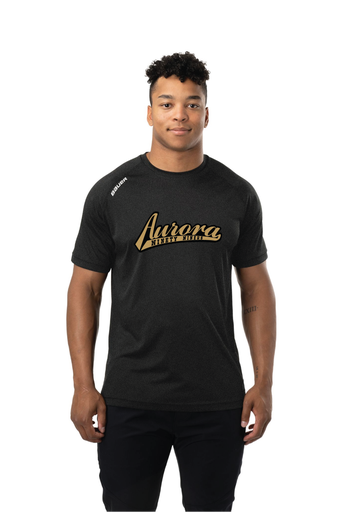 Bauer S24 Team SS Tech Tee Sr-Blk - Aurora 99ers - Aurora Logo