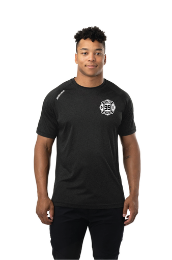 Bauer S24 Team SS Tech Tee Sr-Blk - Aurora 99ers - Maltese Logo